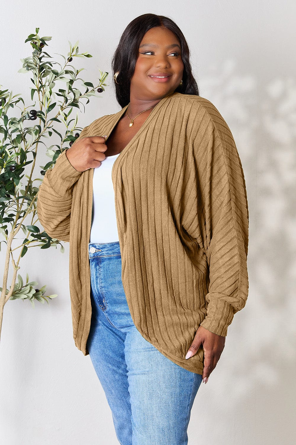 Trendsi Fall Basic Bae Full Size Ribbed Cocoon Cardigan Basic Bae Full Size Ribbed Cocoon Cardigan