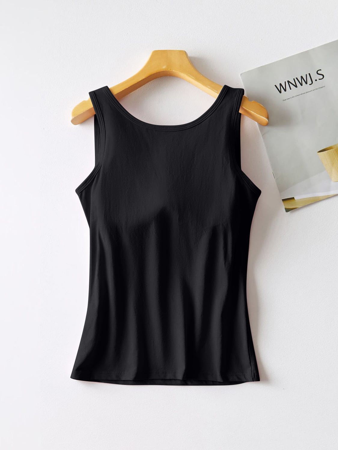 Trendsi Fall Black / M Round Neck Tank with Bra Round Neck Tank with Bra