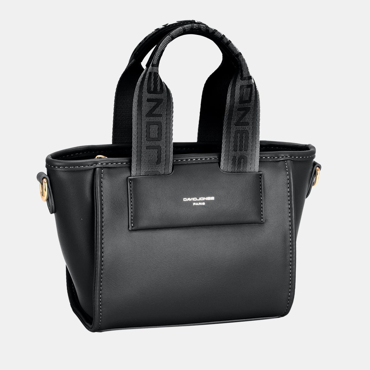 Trendsi Fall Black / One Size David Jones Small Handbag with Embossed Pattern Handles David Jones Small Handbag with Embossed Pattern Handles