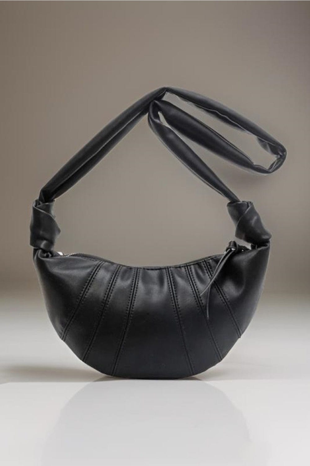 Trendsi Fall Black / One Size Zenana Vegan Leather Croissant Crossbody Bag Zenana Vegan Leather Croissant Crossbody Bag
