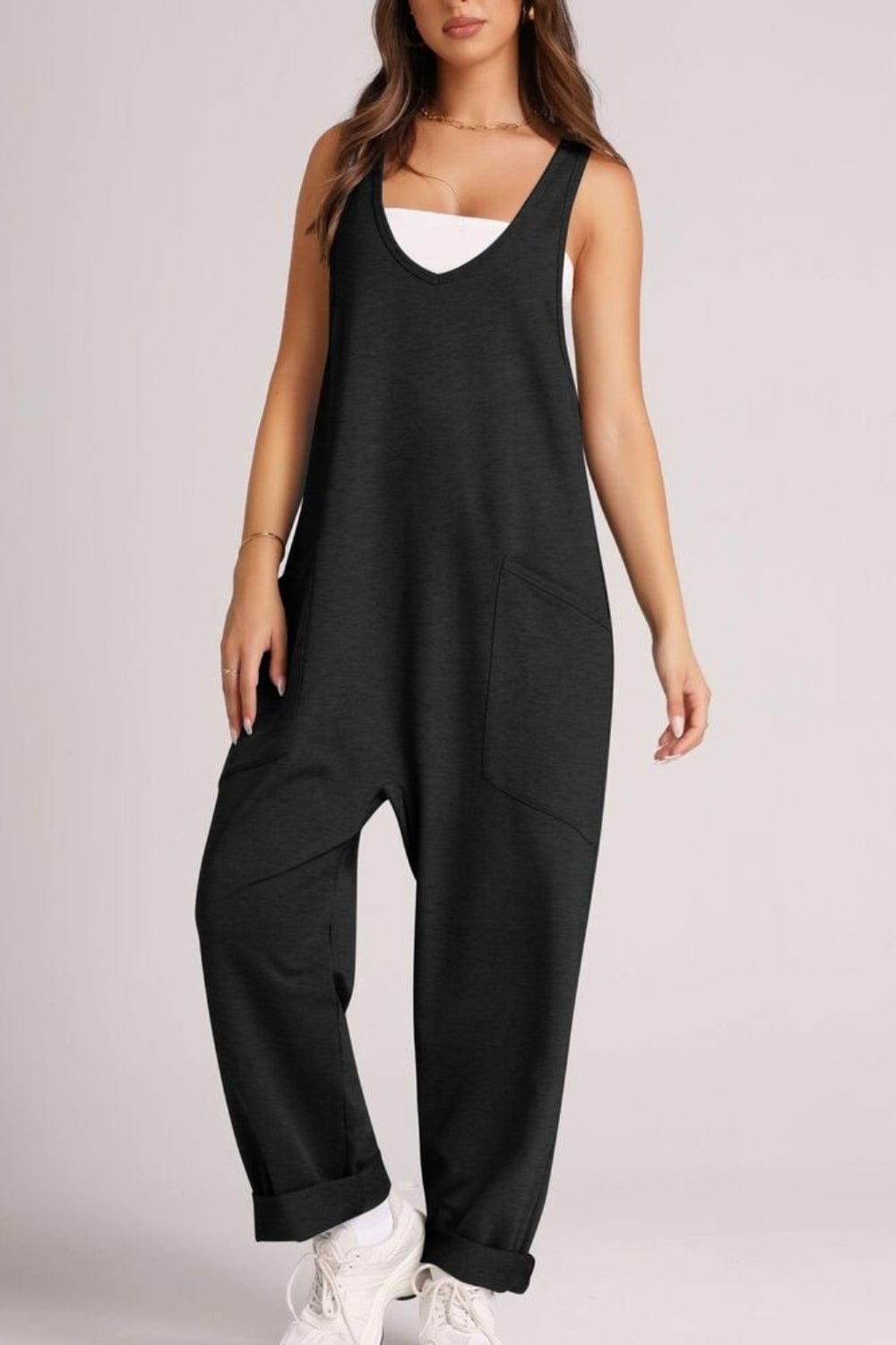 Trendsi Fall Black / S Wide Strap Jumpsuit with Pockets Wide Strap Jumpsuit with Pockets