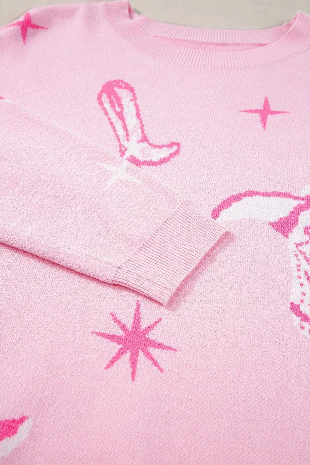 Trendsi Fall Boots Round Neck Long Sleeve Top Boots Round Neck Long Sleeve Top