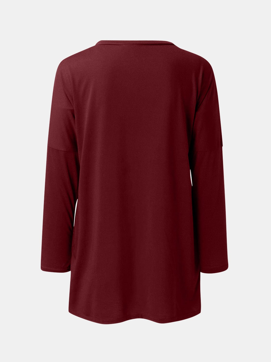 Trendsi Fall Burgundy / S Full Size Round Neck Long Sleeve T-Shirt Full Size Round Neck Long Sleeve T-Shirt