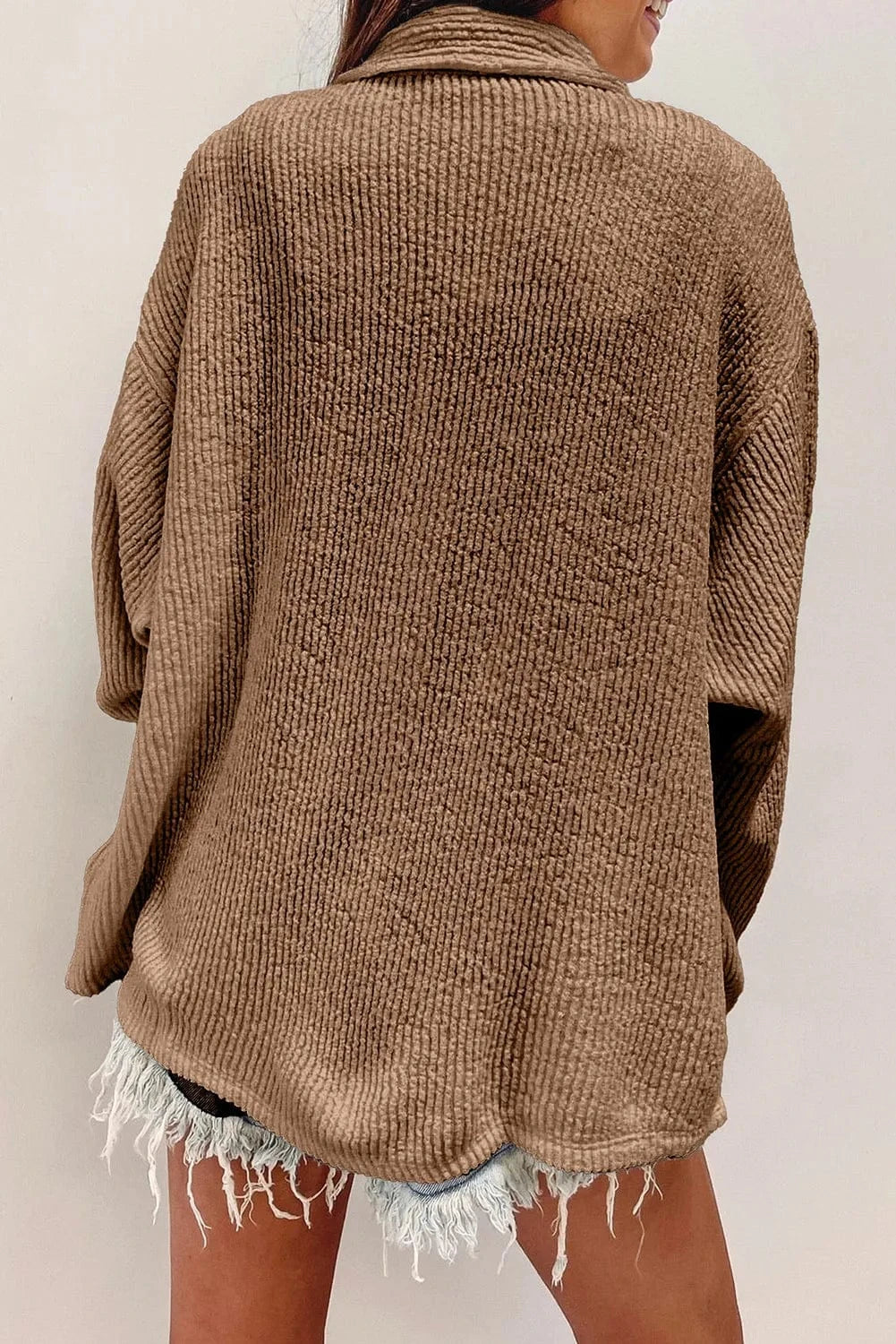 Trendsi Fall Button Up Long Sleeve Shacket Button Up Long Sleeve Shacket