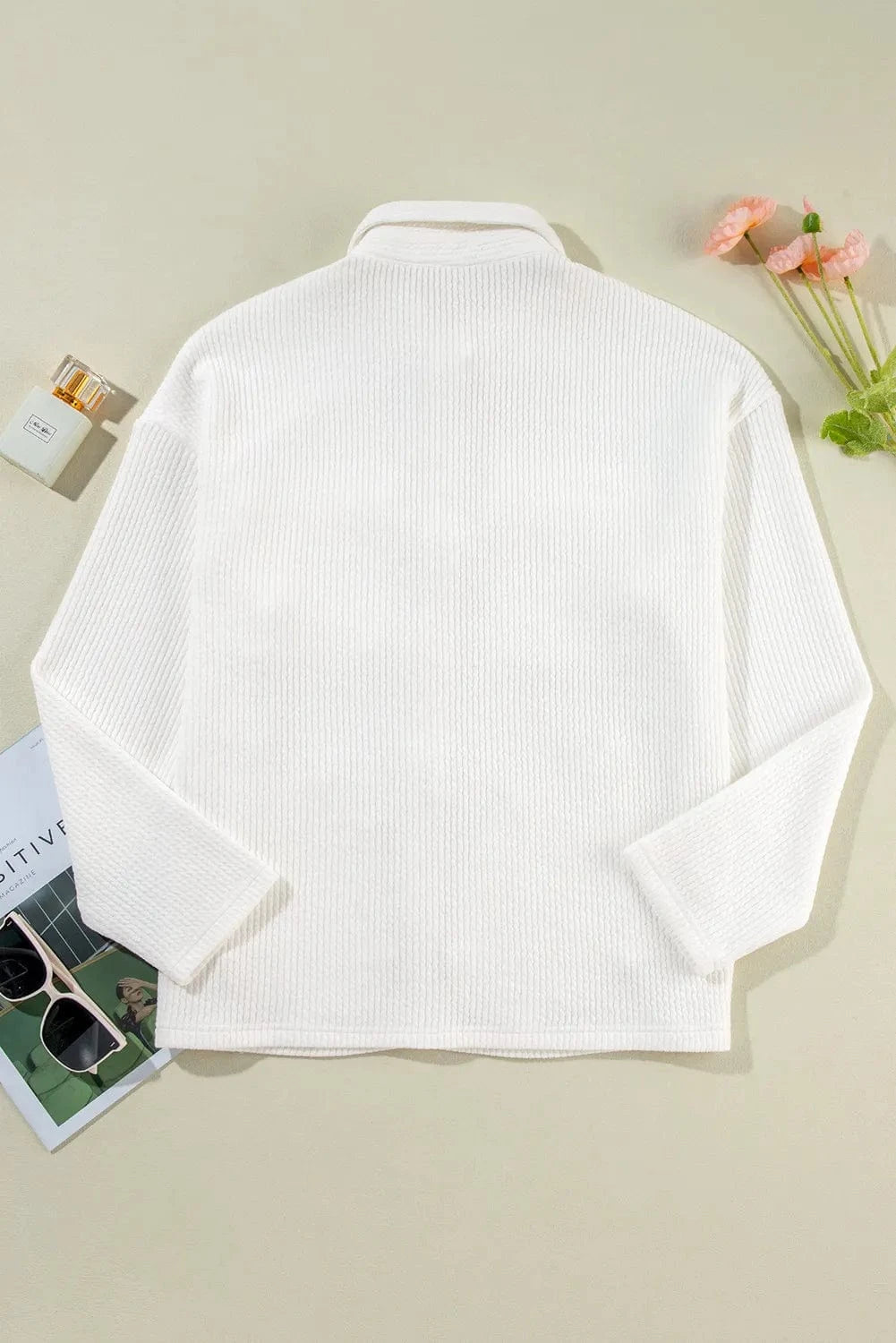 Trendsi Fall Button Up Long Sleeve Shacket Button Up Long Sleeve Shacket