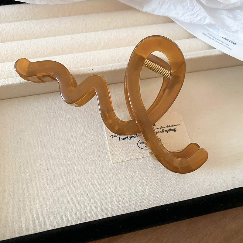 Trendsi Fall Camel / One Size Acrylic Hair Claw Clip Acrylic Hair Claw Clip