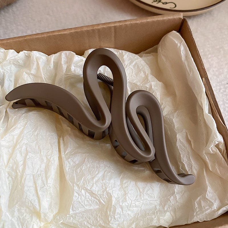 Trendsi Fall Coffee Brown / One Size Alloy Acrylic Hair Claw Clip Alloy Acrylic Hair Claw Clip