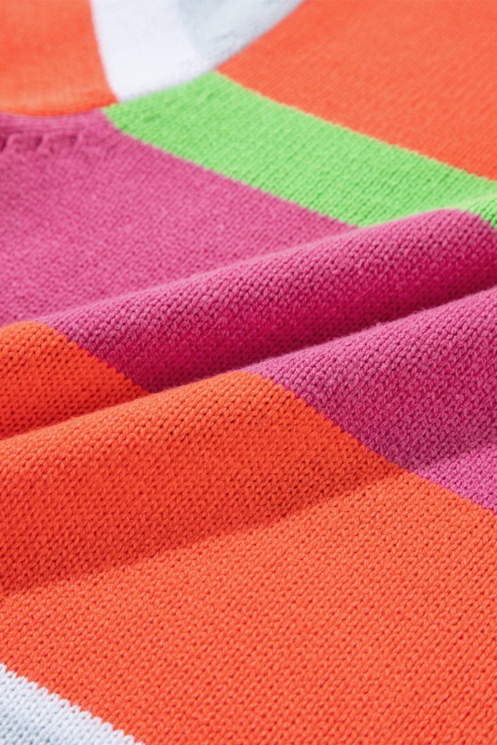 Trendsi Fall Color Block Round Neck Half Sleeve Knit Top Color Block Round Neck Half Sleeve Knit Top