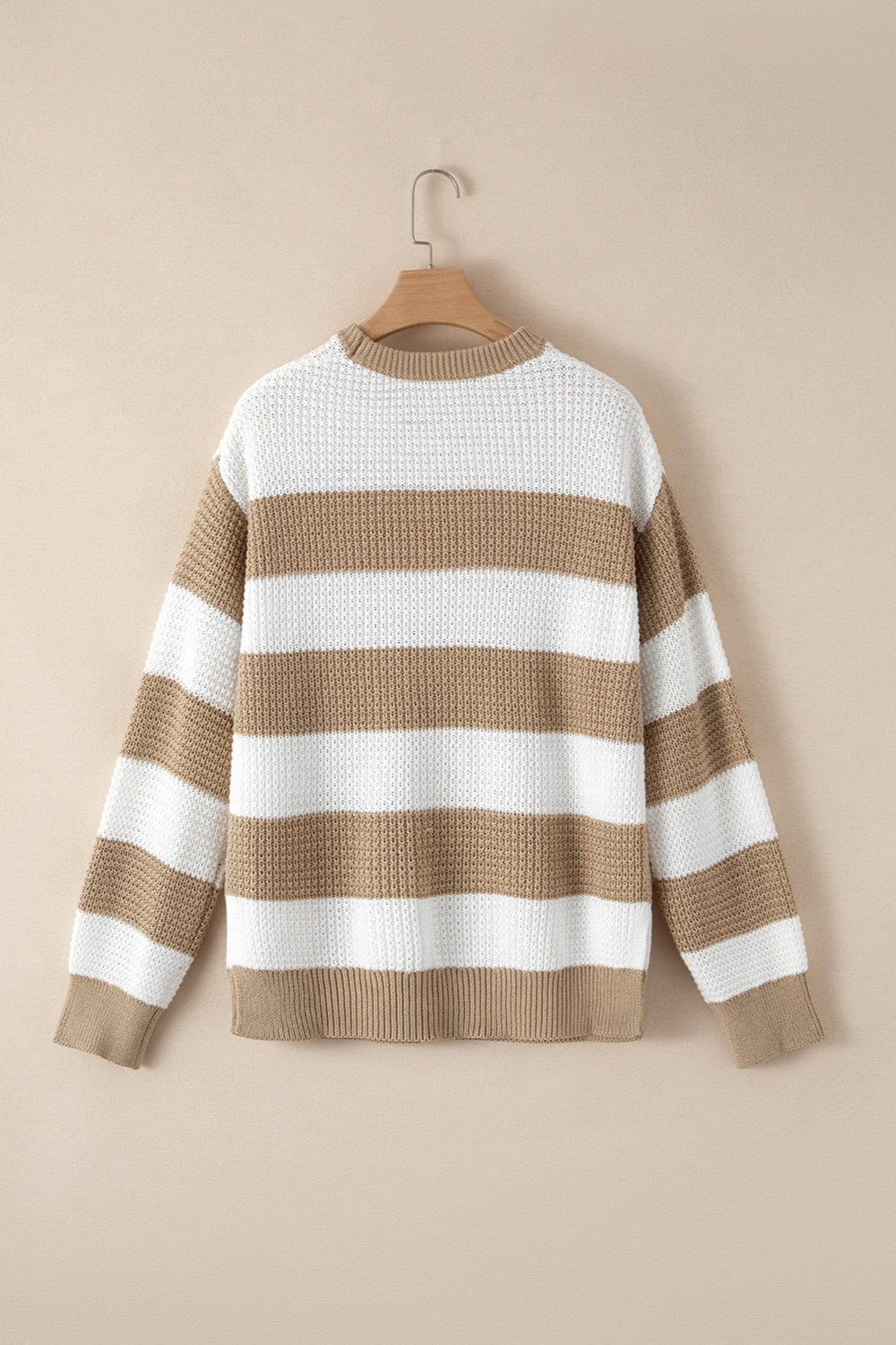Trendsi Fall Color Block Round Neck Sweater Color Block Round Neck Sweater