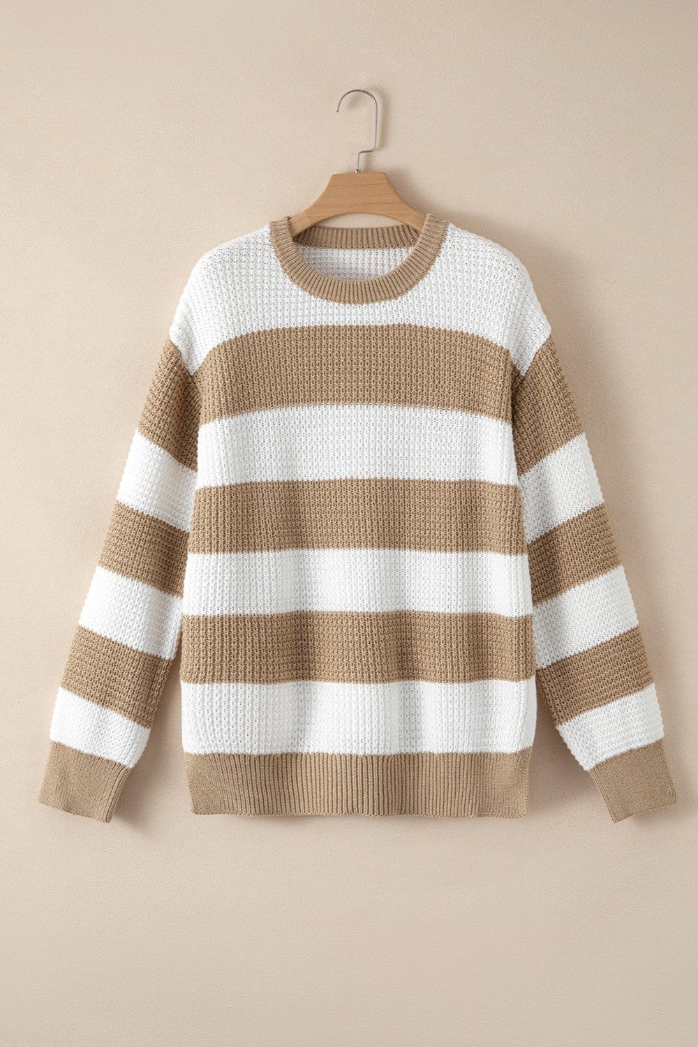 Trendsi Fall Color Block Round Neck Sweater Color Block Round Neck Sweater