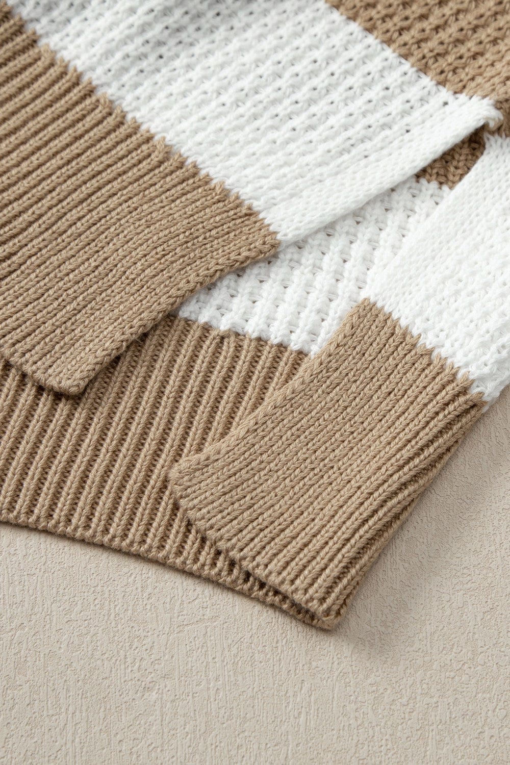 Trendsi Fall Color Block Round Neck Sweater Color Block Round Neck Sweater