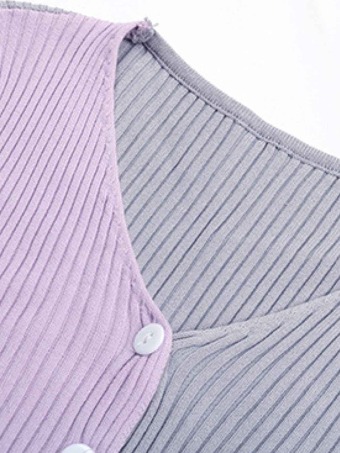 Trendsi Fall Contrast Button Up Long Sleeve Cardigan Contrast Button Up Long Sleeve Cardigan