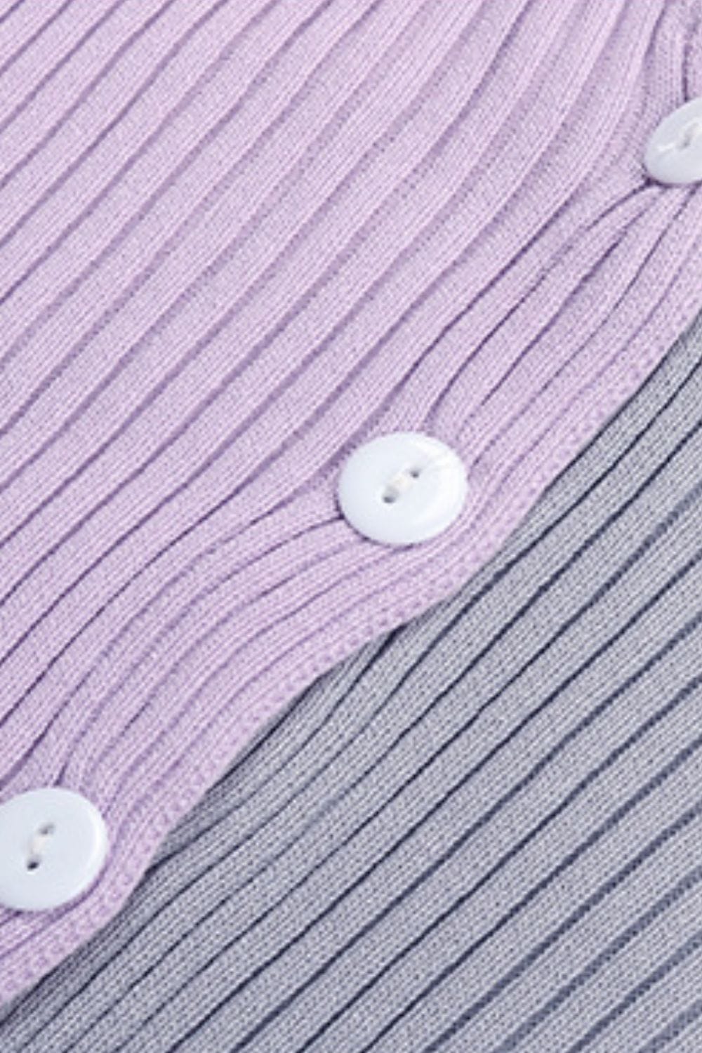 Trendsi Fall Contrast Button Up Long Sleeve Cardigan Contrast Button Up Long Sleeve Cardigan