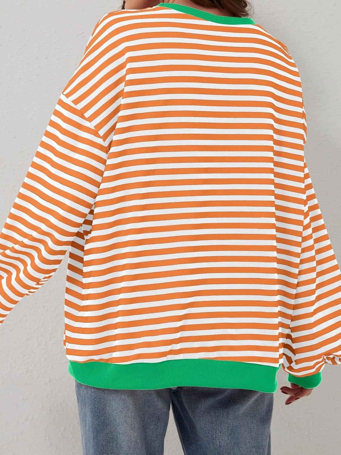 Trendsi Fall Contrast Striped Long Sleeve Sweatshirt Contrast Striped Long Sleeve Sweatshirt