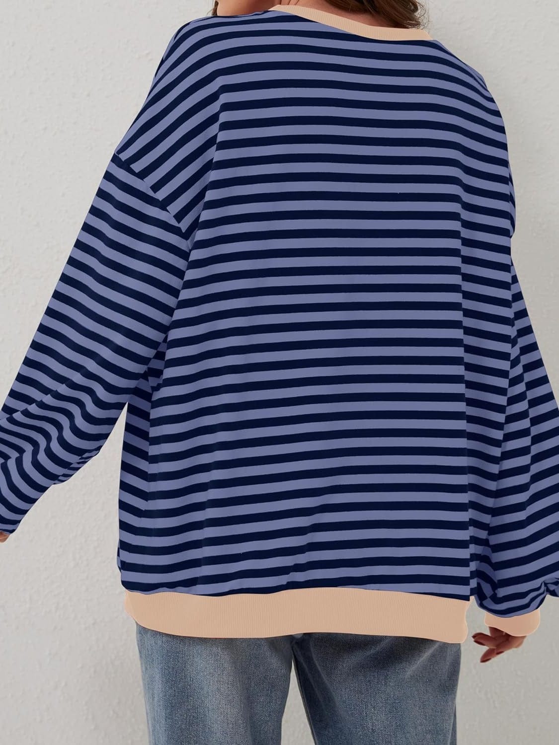 Trendsi Fall Contrast Striped Long Sleeve Sweatshirt Contrast Striped Long Sleeve Sweatshirt
