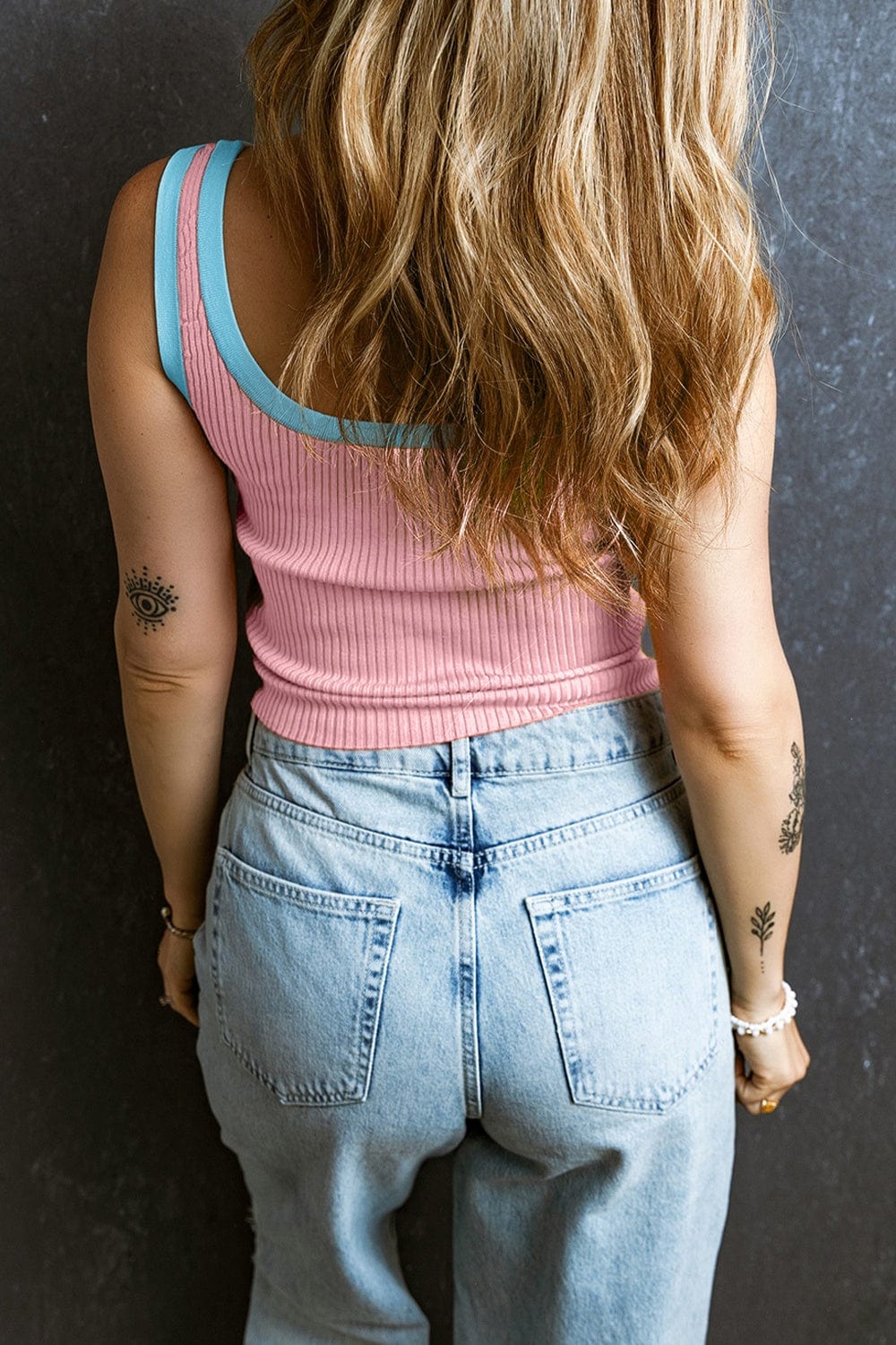 Trendsi Fall Contrast Trim Ribbed Knit Vest Contrast Trim Ribbed Knit Vest