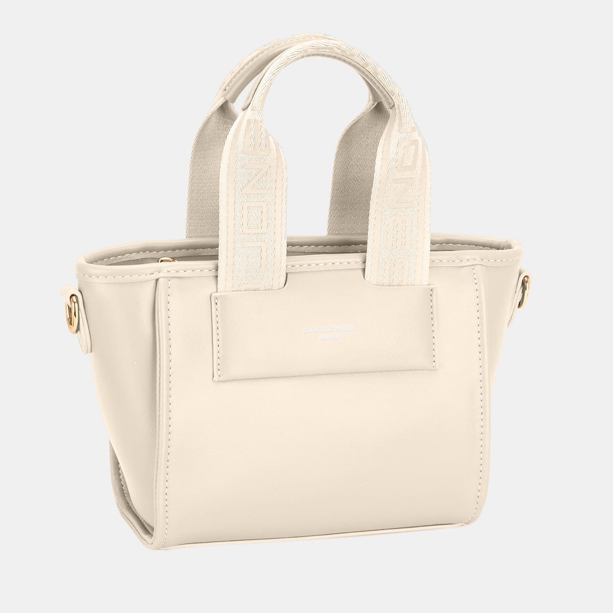 Trendsi Fall Creamy White / One Size David Jones Small Handbag with Embossed Pattern Handles David Jones Small Handbag with Embossed Pattern Handles
