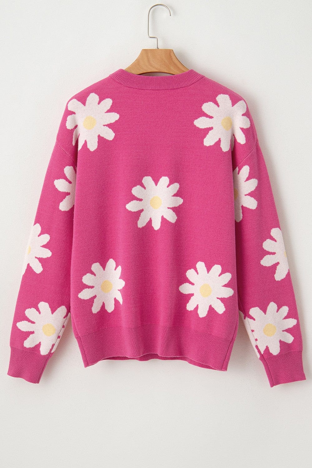 Trendsi Fall Daisy Round Neck Dropped Shoulder Sweater Daisy Round Neck Dropped Shoulder Sweater