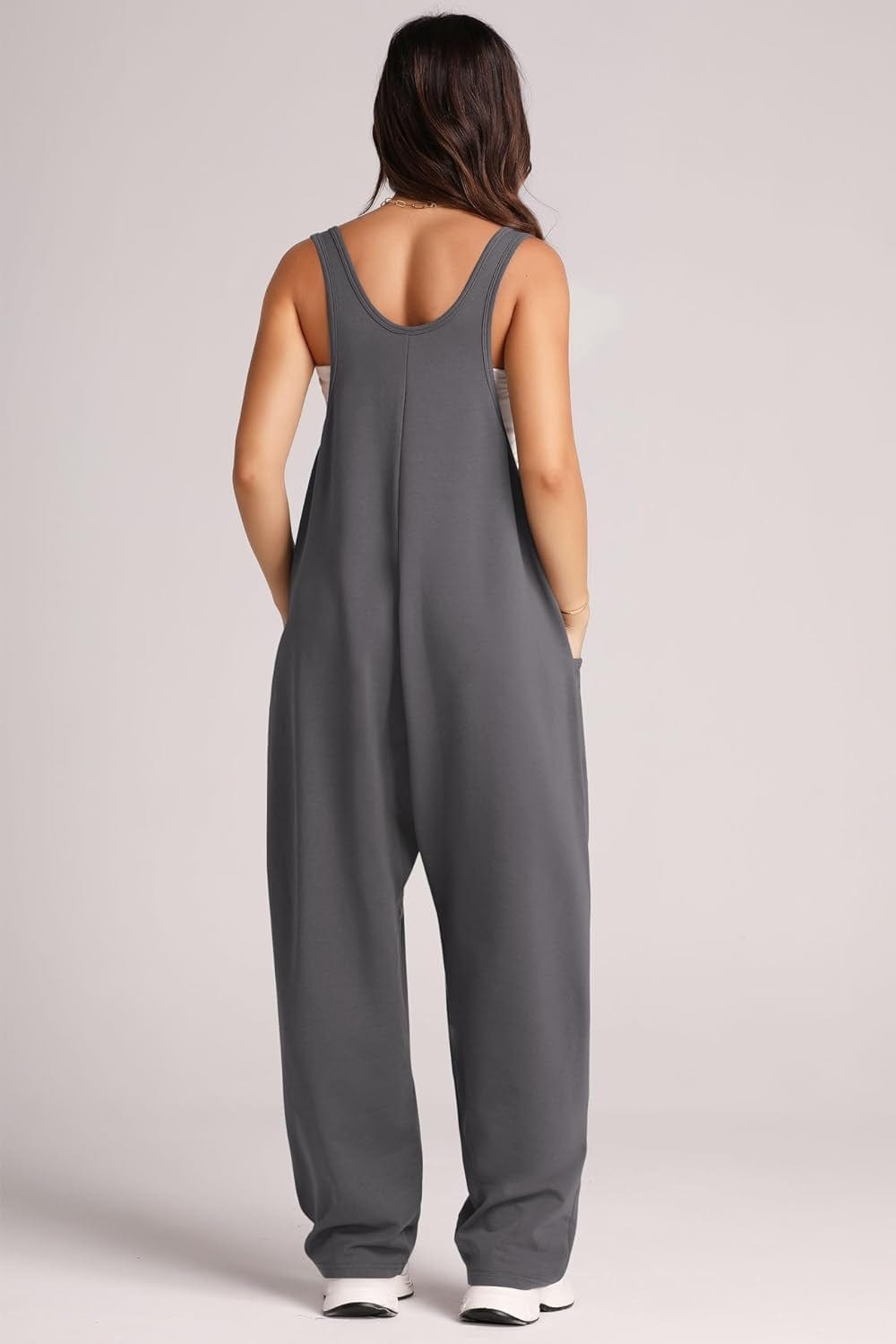 Trendsi Fall Dark Gray / S Wide Strap Jumpsuit with Pockets Wide Strap Jumpsuit with Pockets