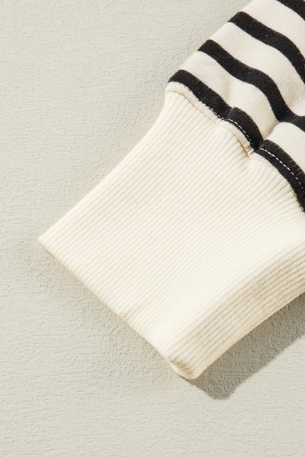 Trendsi Fall Decorative Button Striped Long Sleeve Sweatshirt Decorative Button Striped Long Sleeve Sweatshirt