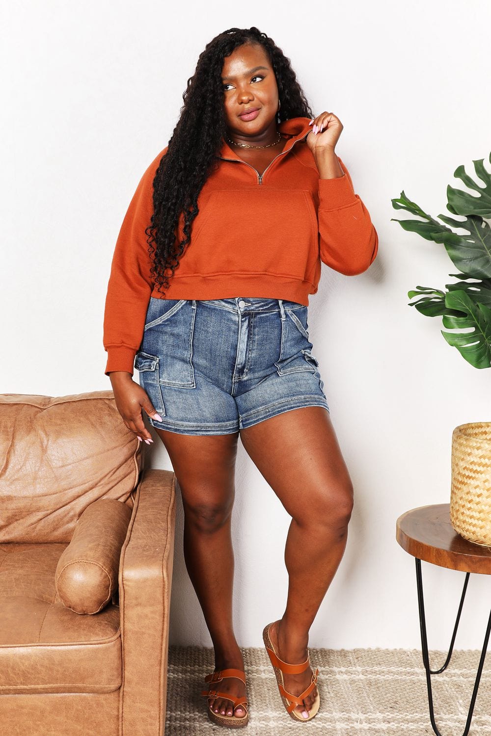 Trendsi Fall Double Take Half-Zip Long Sleeve Hoodie Double Take Half-Zip Long Sleeve Hoodie