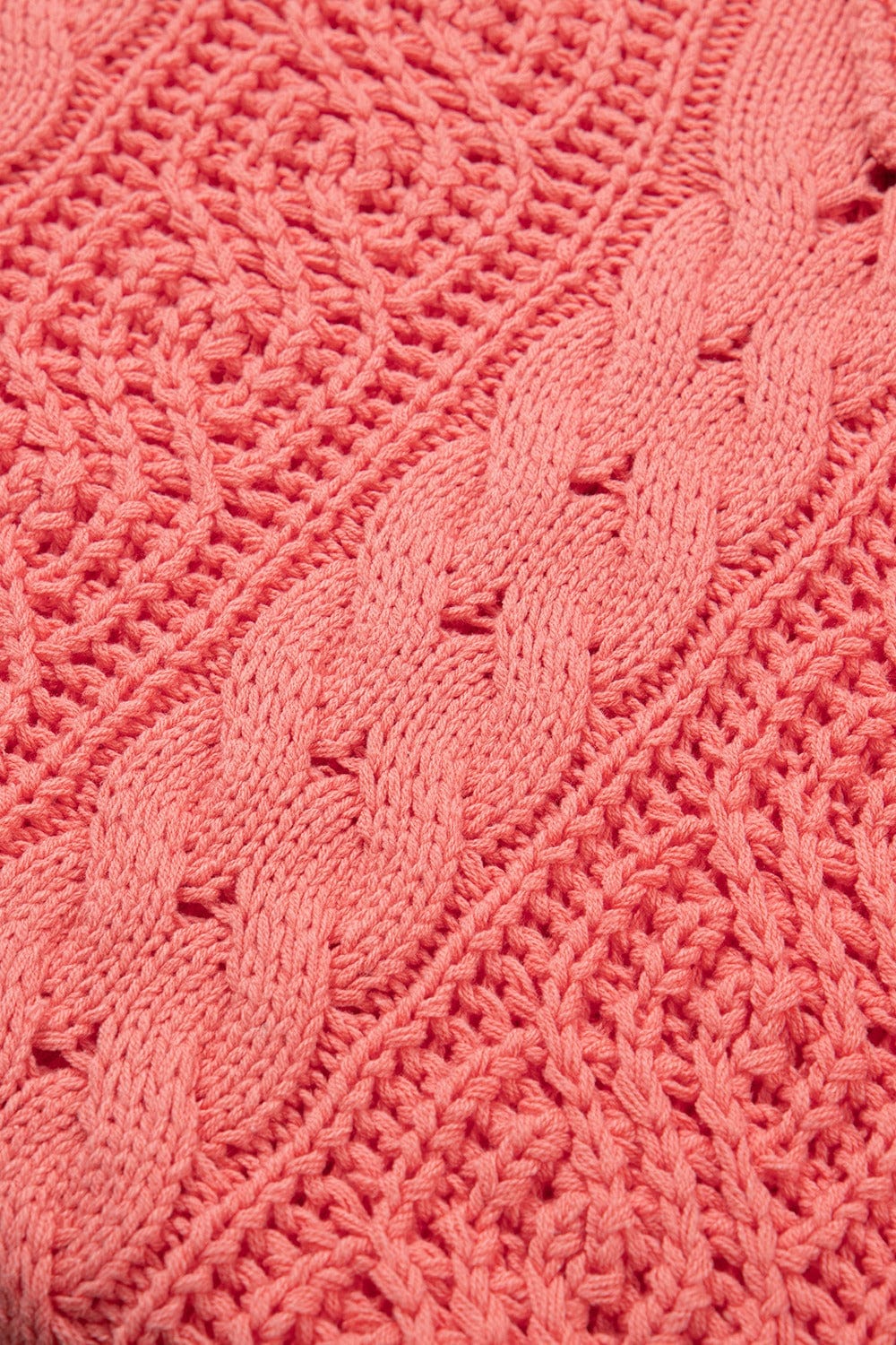 Trendsi Fall Drawstring Cable-Knit Hooded Sweater Drawstring Cable-Knit Hooded Sweater