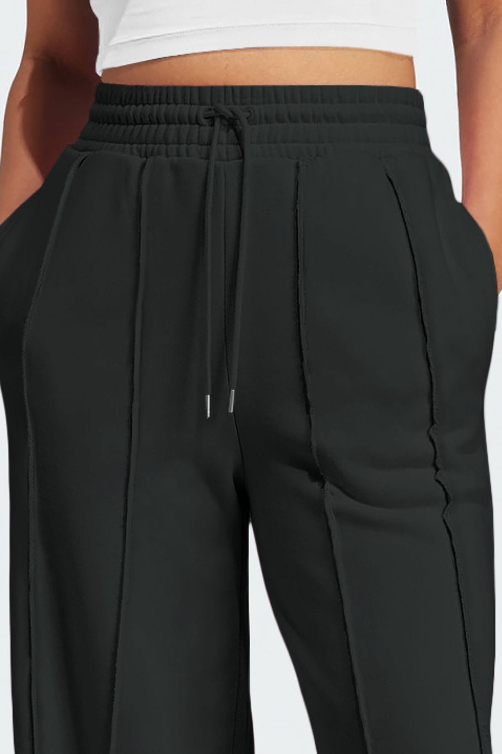 Trendsi Fall Drawstring Wide Leg Active Pants Drawstring Wide Leg Active Pants