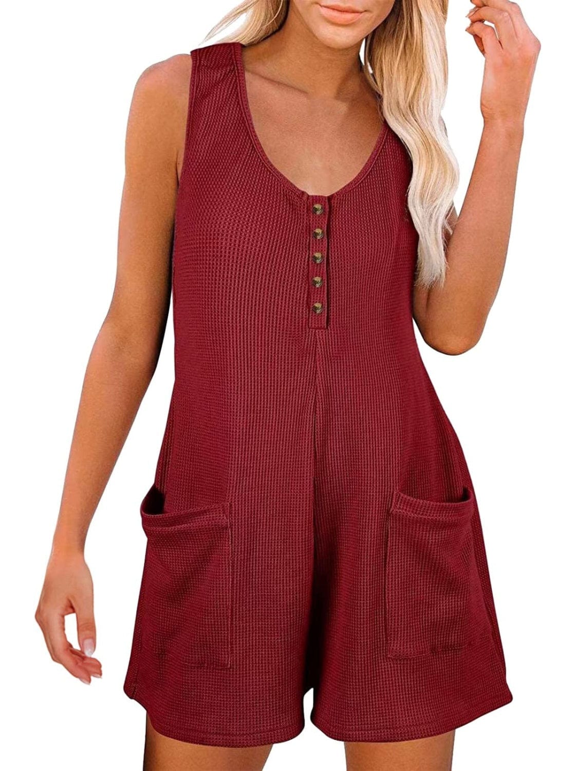 Trendsi Fall Full Size Pocketed Scoop Neck Sleeveless Romper Full Size Pocketed Scoop Neck Sleeveless Romper