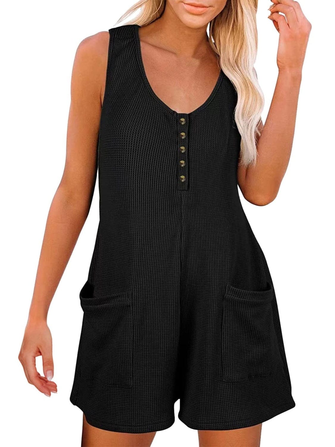 Trendsi Fall Full Size Pocketed Scoop Neck Sleeveless Romper Full Size Pocketed Scoop Neck Sleeveless Romper