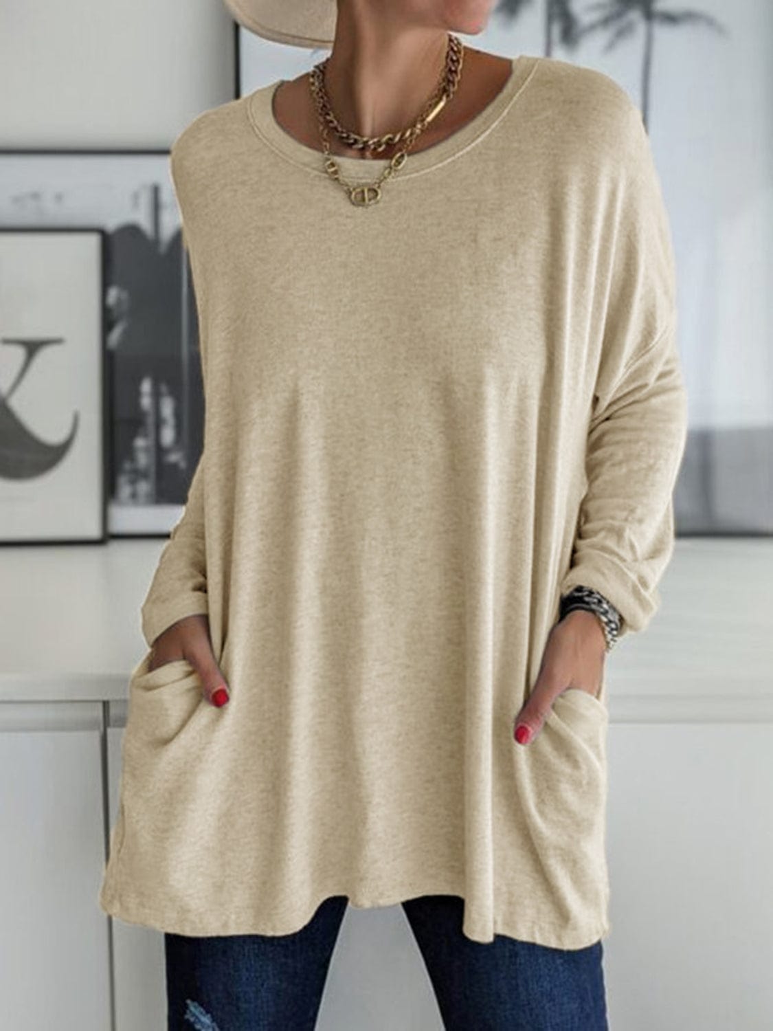 Trendsi Fall Full Size Round Neck Long Sleeve T-Shirt Full Size Round Neck Long Sleeve T-Shirt