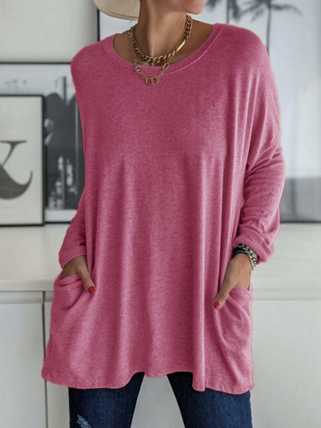 Trendsi Fall Full Size Round Neck Long Sleeve T-Shirt Full Size Round Neck Long Sleeve T-Shirt