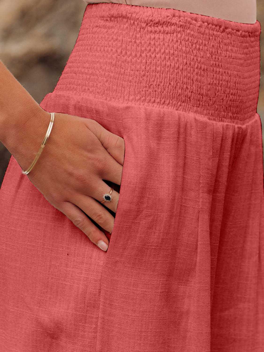 Trendsi Fall Full Size Smocked Waist Wide Leg Pants Full Size Smocked Waist Wide Leg Pants