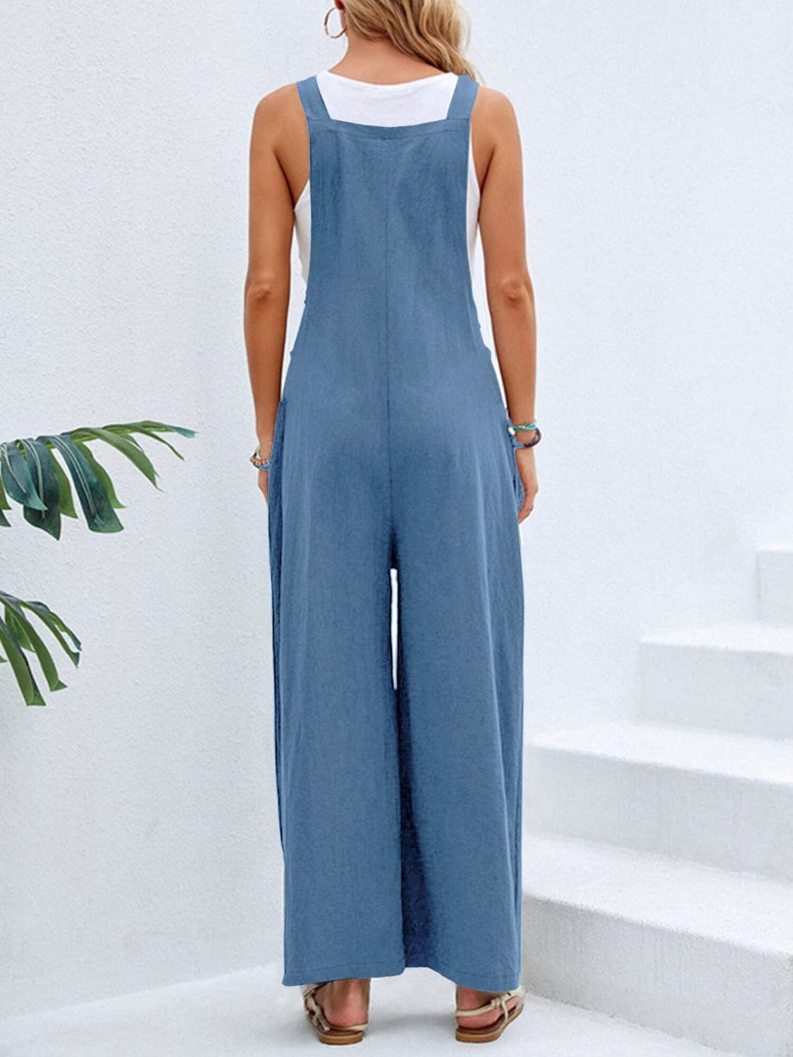 Trendsi Fall Full Size Square Neck Wide Strap Overalls Full Size Square Neck Wide Strap Overalls