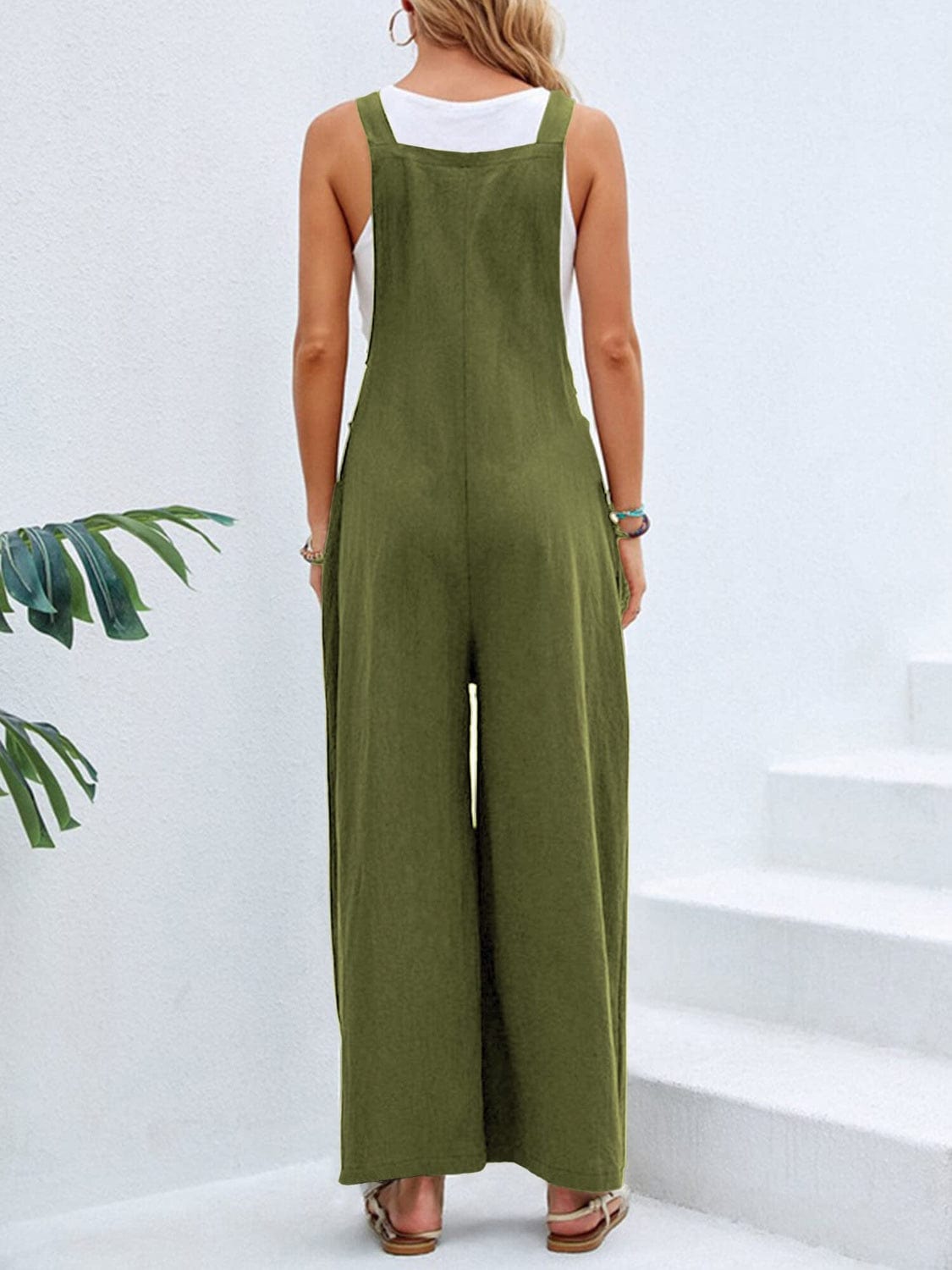 Trendsi Fall Full Size Square Neck Wide Strap Overalls Full Size Square Neck Wide Strap Overalls
