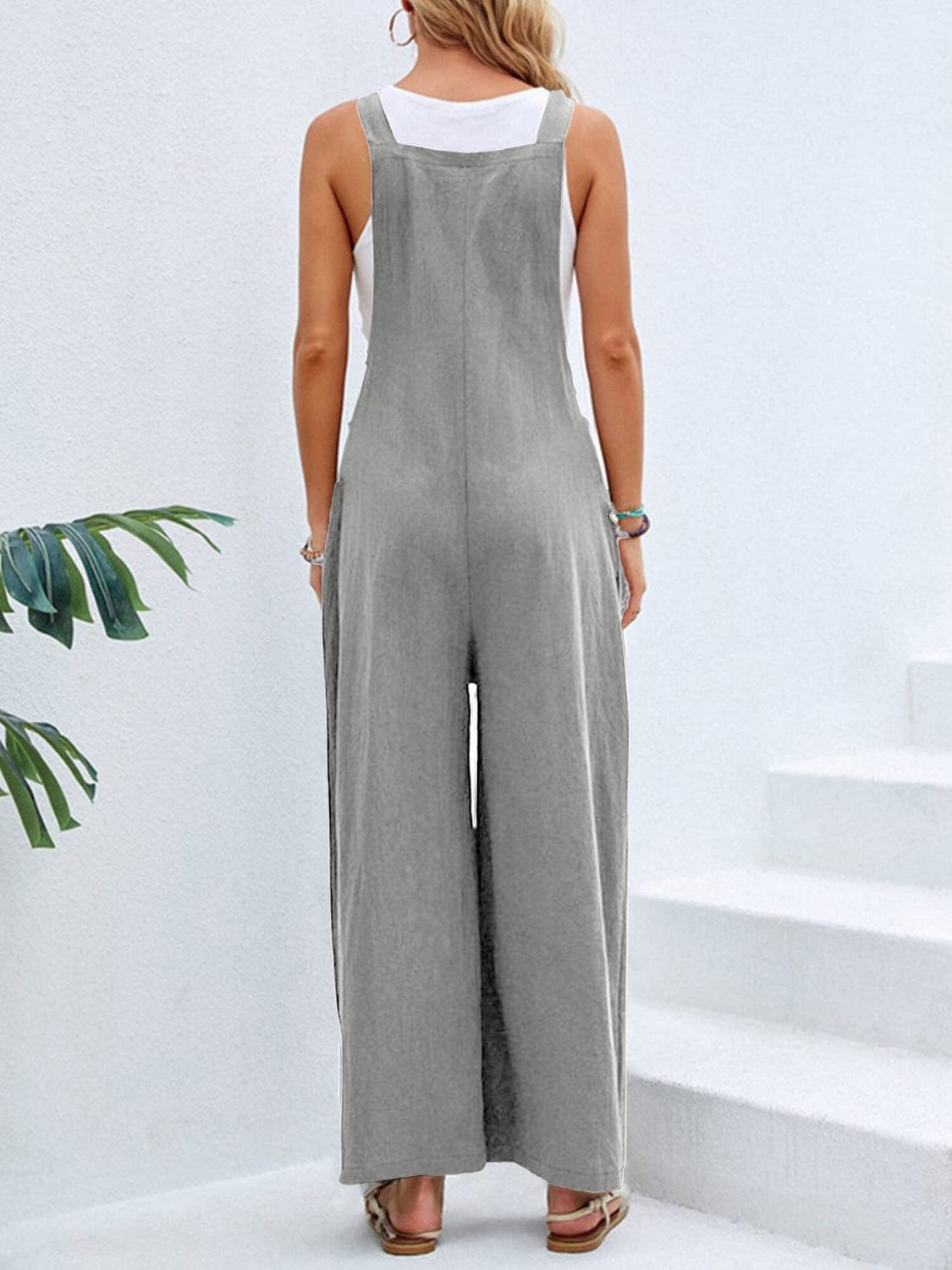 Trendsi Fall Full Size Square Neck Wide Strap Overalls Full Size Square Neck Wide Strap Overalls
