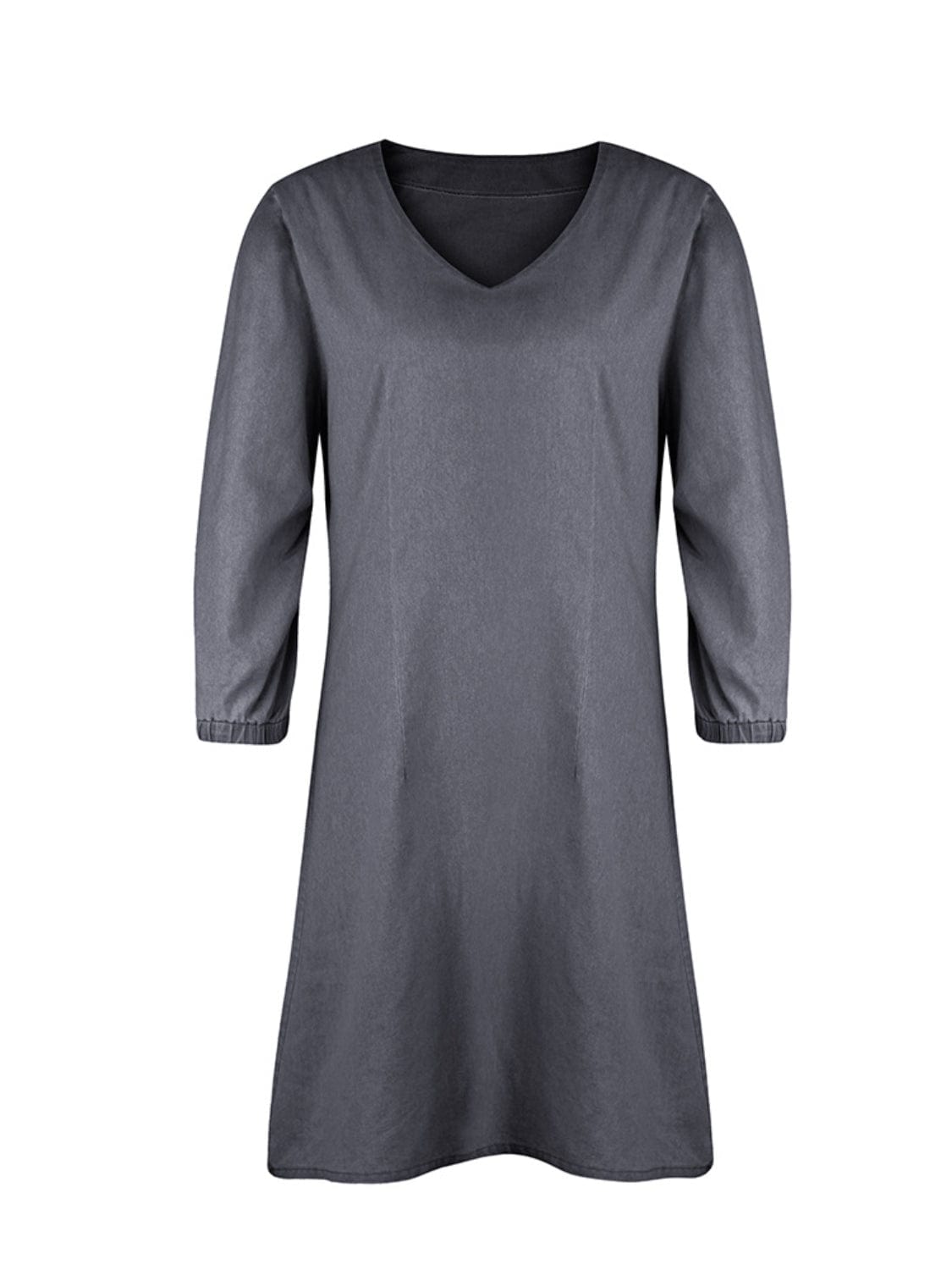 Trendsi Fall Full Size V-Neck Half Sleeve Dress Full Size V-Neck Half Sleeve Dress