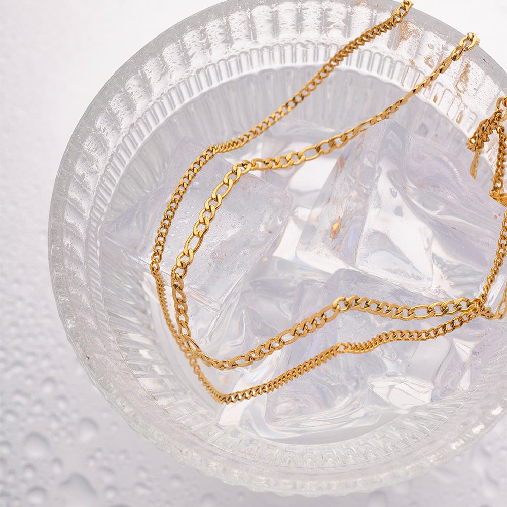 Trendsi Fall Gold / One Size Stainless Steel Double-Layered Necklace Stainless Steel Double-Layered Necklace