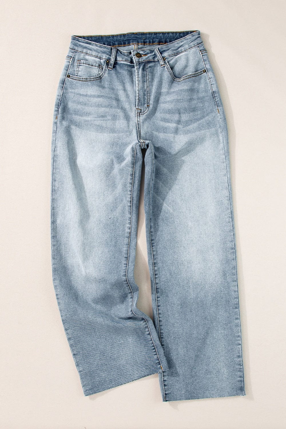 Trendsi Fall High Waist Straight Jeans with Pockets High Waist Straight Jeans with Pockets