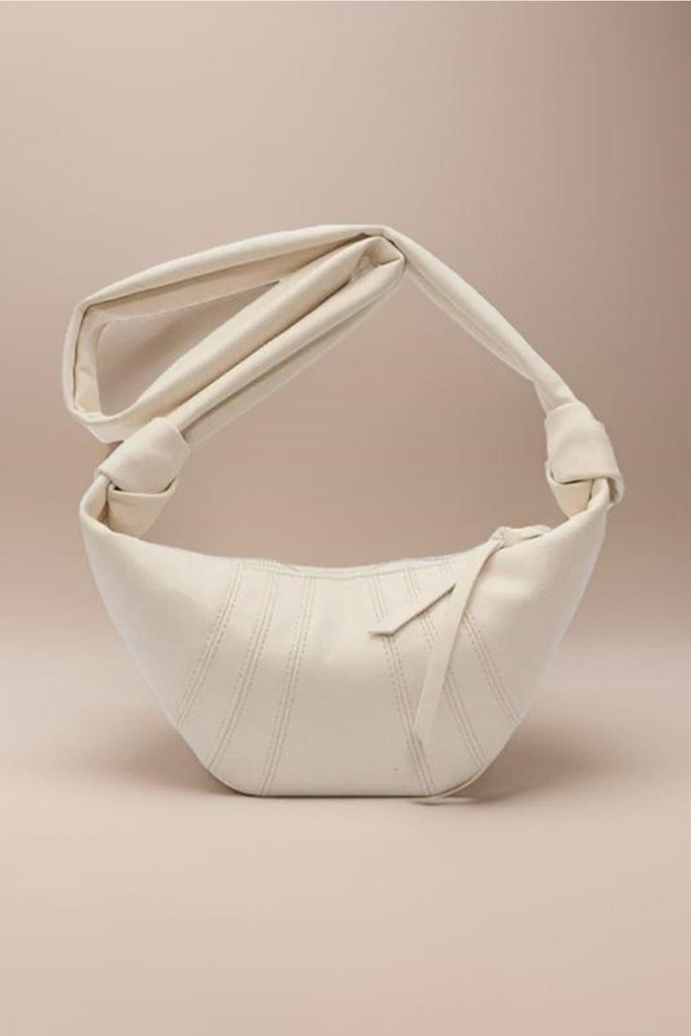 Trendsi Fall Ivory / One Size Zenana Vegan Leather Croissant Crossbody Bag Zenana Vegan Leather Croissant Crossbody Bag