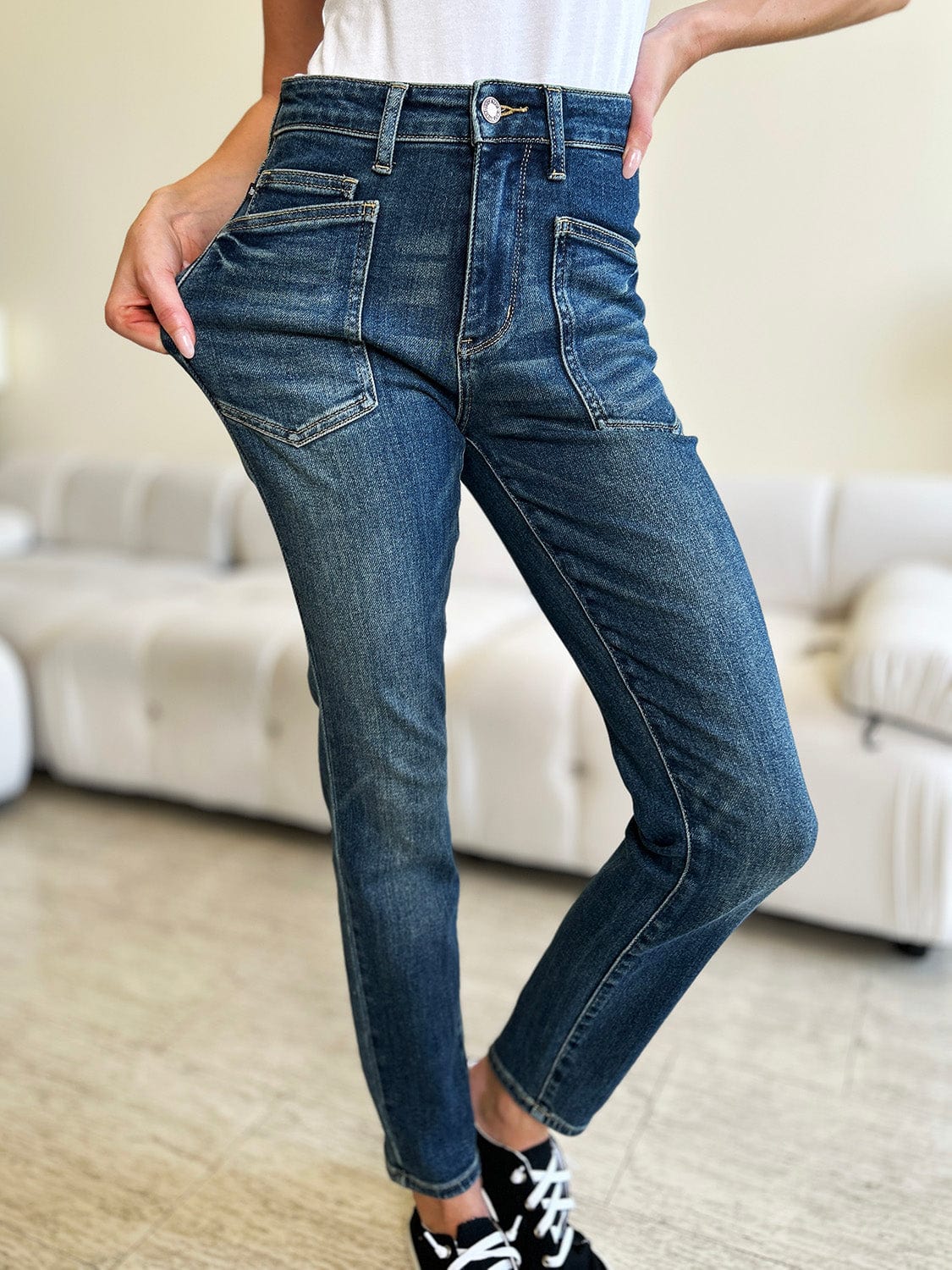 Trendsi Fall Judy Blue Full Size High Waist Skinny Jeans Judy Blue Full Size High Waist Skinny Jeans