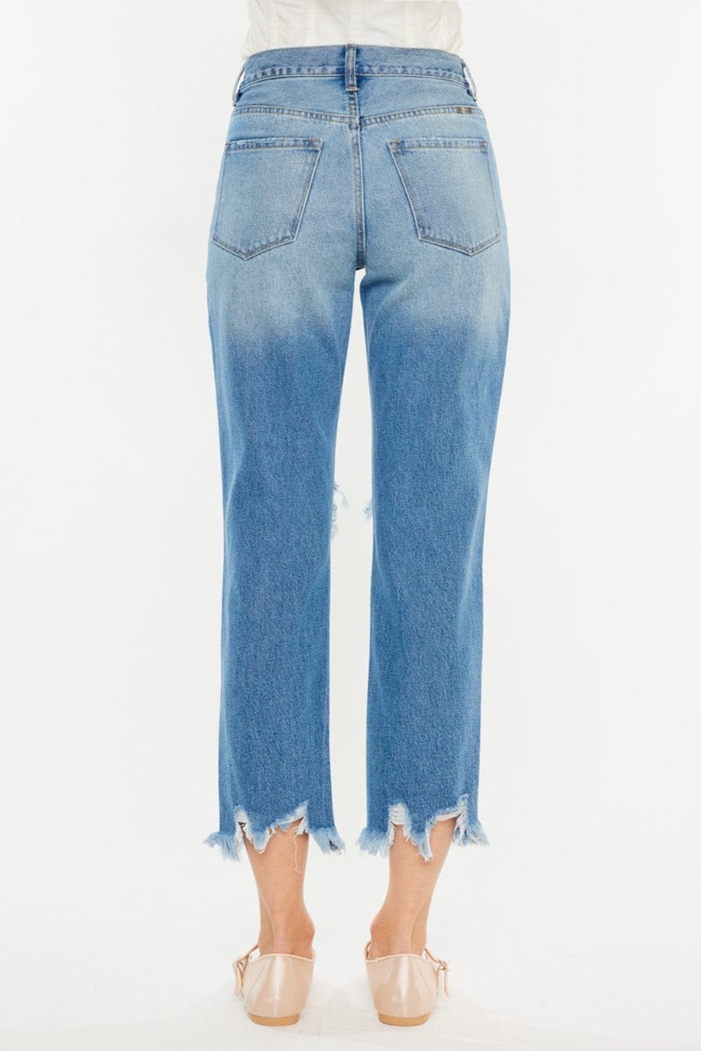 Trendsi Fall Kancan Distressed Frayed Hem Cropped Jeans Kancan Distressed Frayed Hem Cropped Jeans