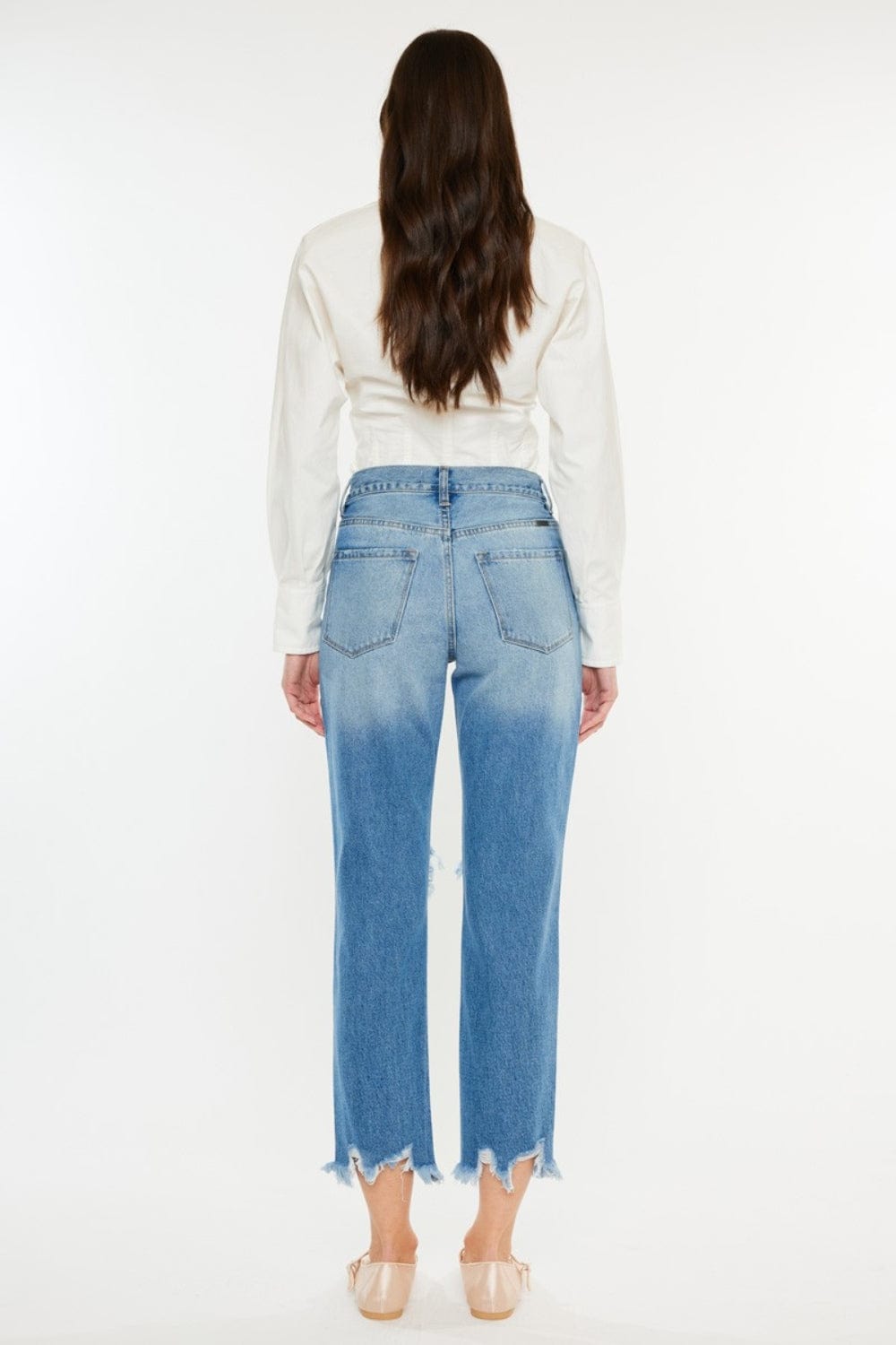 Trendsi Fall Kancan Distressed Frayed Hem Cropped Jeans Kancan Distressed Frayed Hem Cropped Jeans