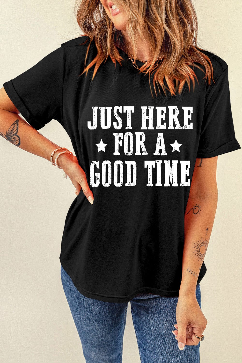Trendsi Fall Letter Graphic Round Neck Short Sleeve T-Shirt Letter Graphic Round Neck Short Sleeve T-Shirt