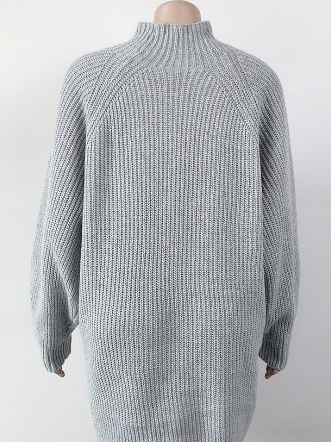 Trendsi Fall Mock Neck Dropped Shoulder Sweater Dress Mock Neck Dropped Shoulder Sweater Dress