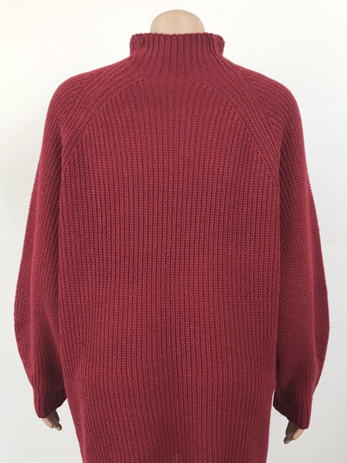 Trendsi Fall Mock Neck Dropped Shoulder Sweater Dress Mock Neck Dropped Shoulder Sweater Dress