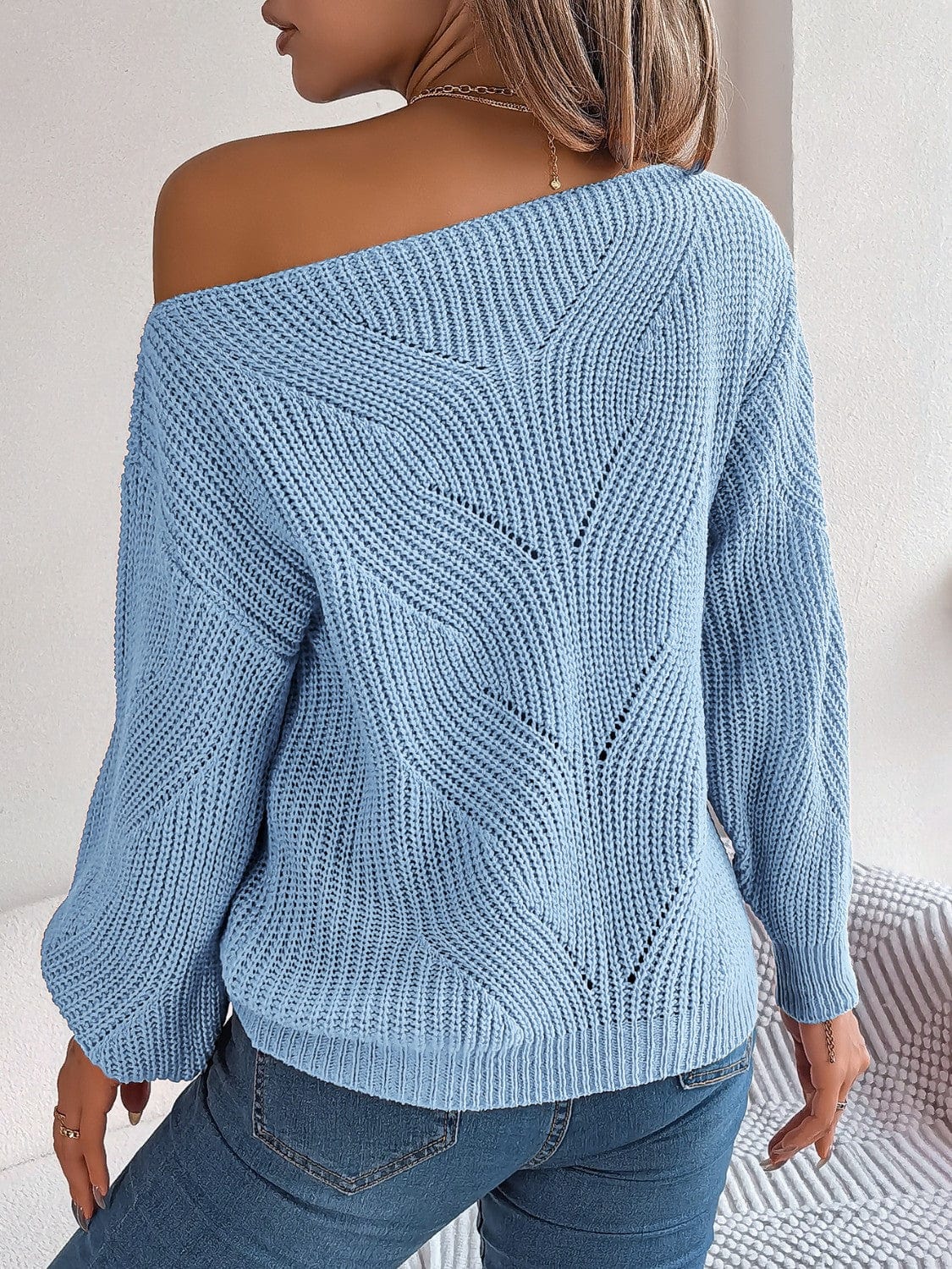 Trendsi Fall Openwork Long Sleeve Sweater Openwork Long Sleeve Sweater