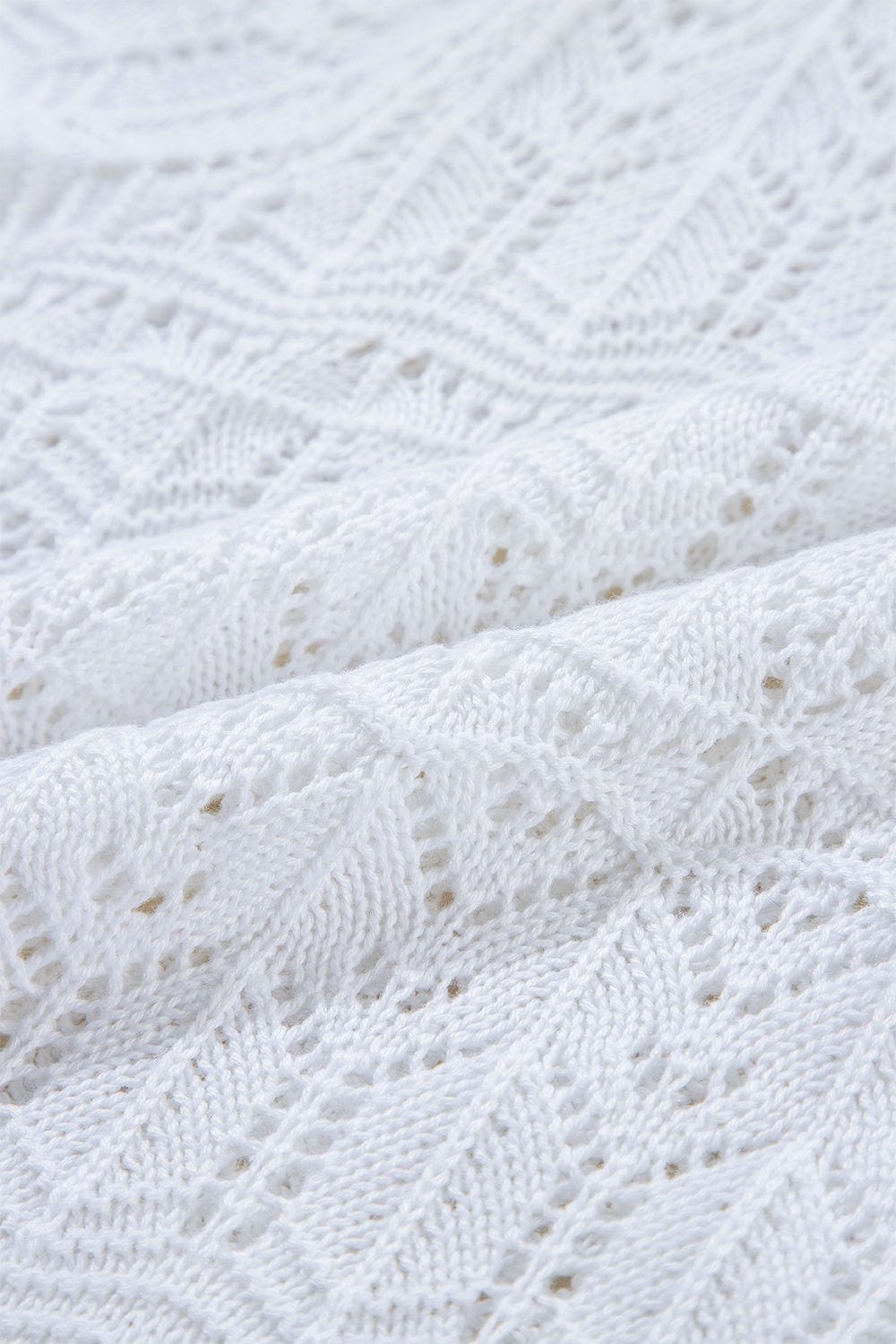 Trendsi Fall Openwork V-Neck Half Sleeve Cardigan Openwork V-Neck Half Sleeve Cardigan