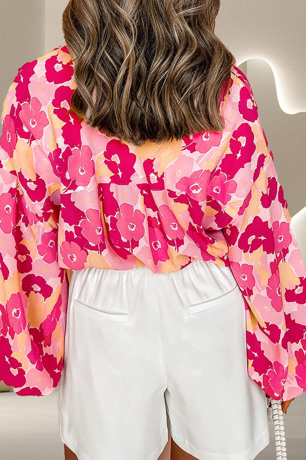 Trendsi Fall Printed Button Up Long Sleeve Blouse Printed Button Up Long Sleeve Blouse