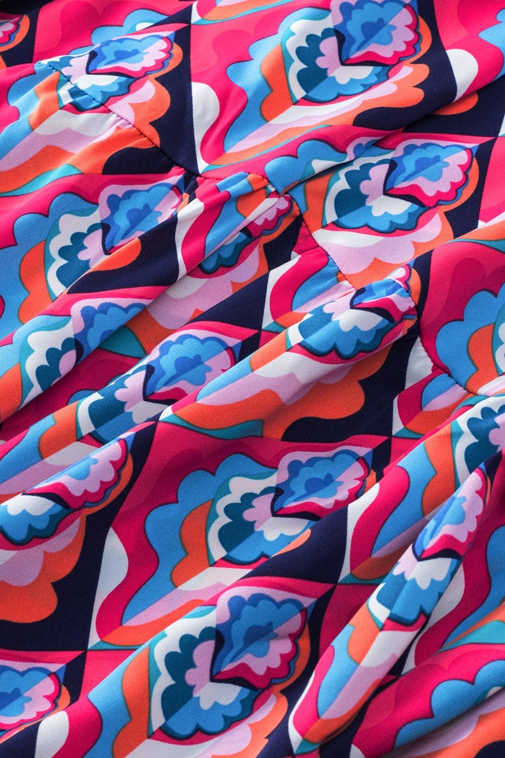 Trendsi Fall Printed Collared Neck Long Sleeve Midi Dress Printed Collared Neck Long Sleeve Midi Dress