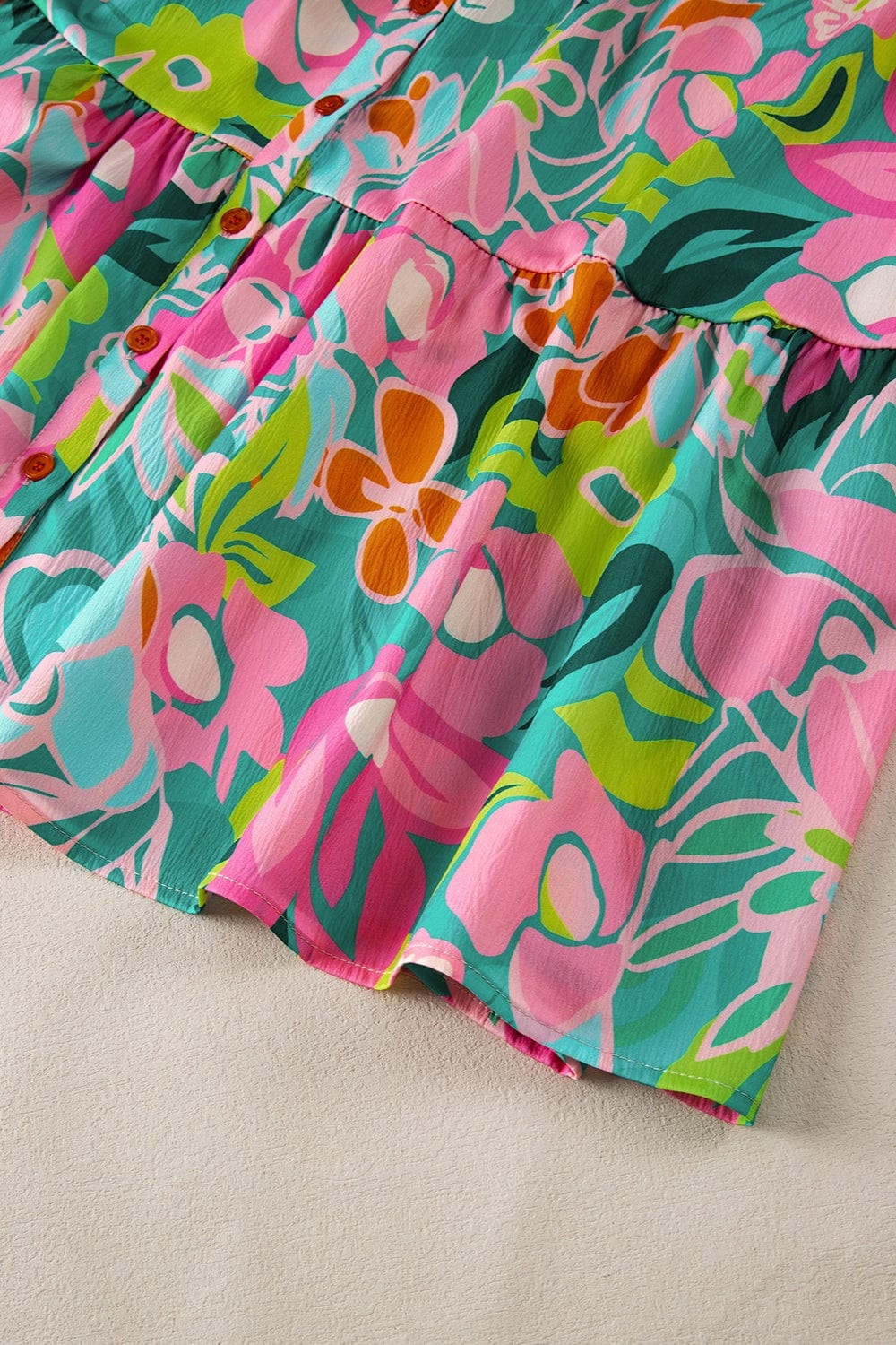 Trendsi Fall Printed Collared Neck Puff Sleeve Mini Dress Printed Collared Neck Puff Sleeve Mini Dress